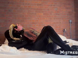 Latex Doll Pegging Space Bug on White Sheets ft Mistressae by Mi